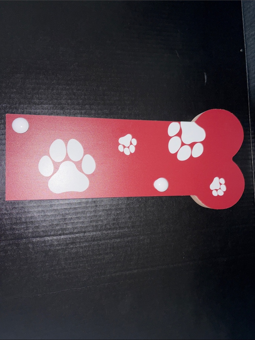 Red Paw-Print Dog Leash and Accessory Holder - Unbranded